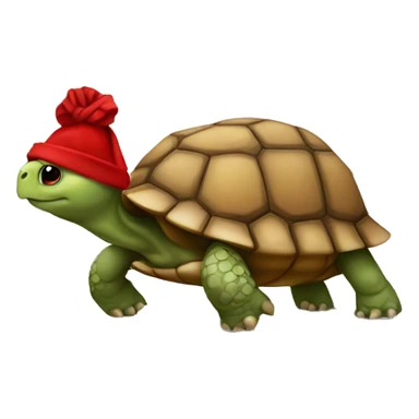 tortoise wearing a red scarf sticker