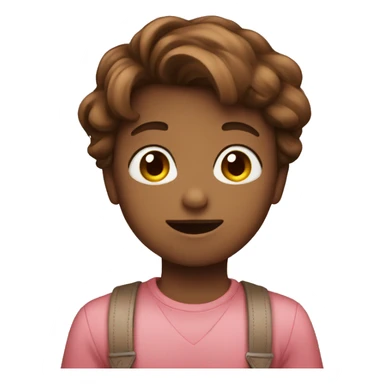 cute emoji whatssap with brown hair holding a heart sticker