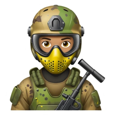 paintball player dirty with colors sticker