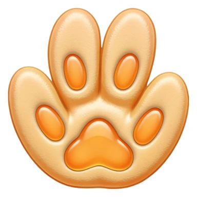 a very light pale pastel apricot pawprint sticker