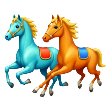 retro horses sticker