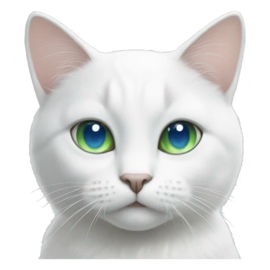 White cat with blue And green eyes sticker