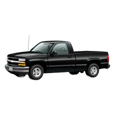 Truck, black 1997 Chevrolet 1500 extended cab, side view sticker