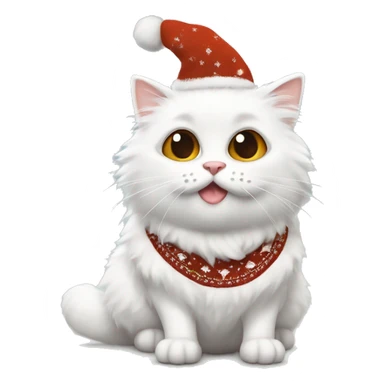 Fluffy white cat with brown patches on his eyes wearing a Christmas jumper  sticker