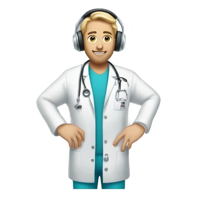 White doctor as a dj  sticker