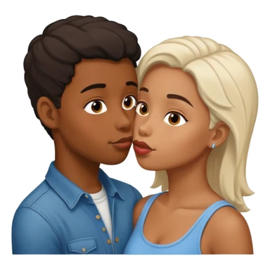 Kissing black girl and white boy  sticker