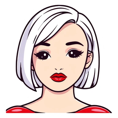 juicy pouty baddie lips with overlined matte lipstick sticker