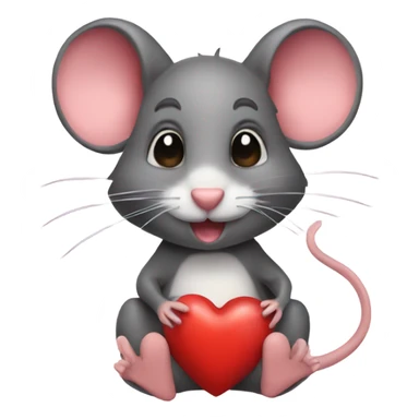 Ratón con ojitos de corazón sticker