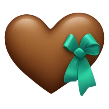 Brown heart wit a bow sticker