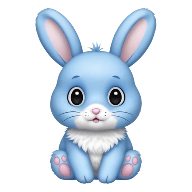 A blue bunny with black polka dots sticker