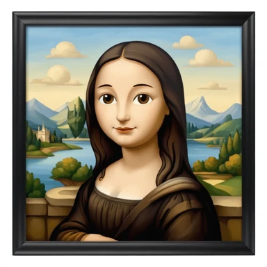  paint of Louvre giocanda frame more similar to a famousnpaint in Paris Louvre  sticker