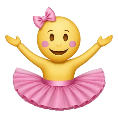 Smiley face emoji with no body but a a tutu sticker