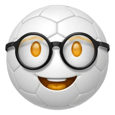 soccer ball wearing joke glasses sticker