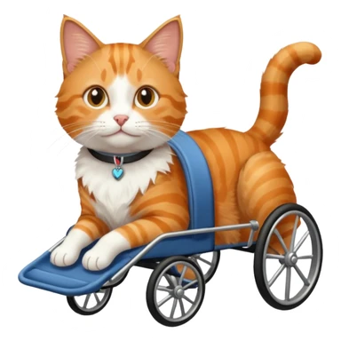 cat in a pet wheelchair sticker