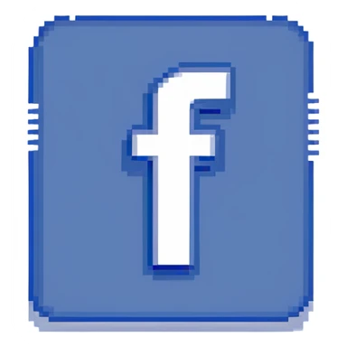 Facebook logo with blue square and white f sticker