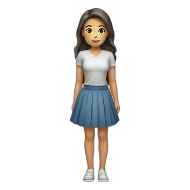 ventral view girl in skirt sticker