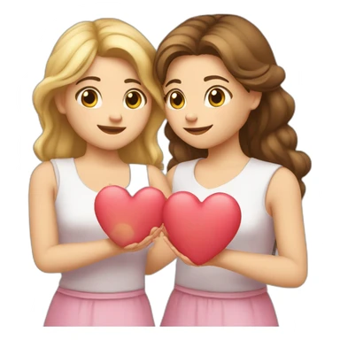 Deux filles qui fond des coeur avec ses mains sticker