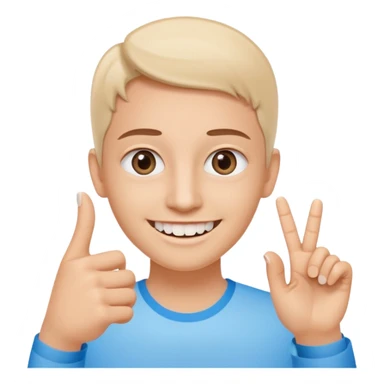 only 2 eyes with invisalign with finger pointing straight the screen sticker