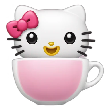 hello kitty tomando chá sticker