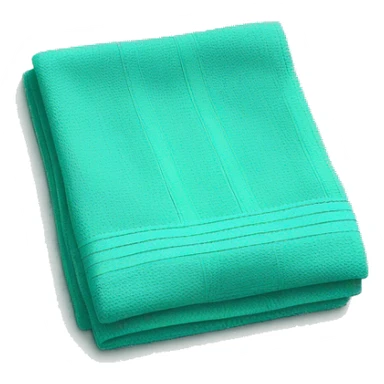 Realistic folded tiffany blue dish towel sticker