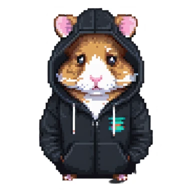 Hamster hacker in a hoodie sticker