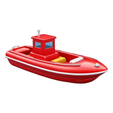 red  plastic toy boat sticker