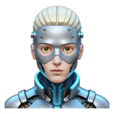 Cyberpunk man head 3d sticker