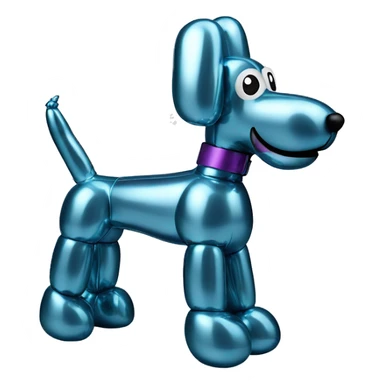 Metallic balloon dog sticker