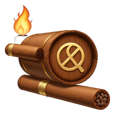 cigar with a prohibition symbol in ios style horizontaly sticker