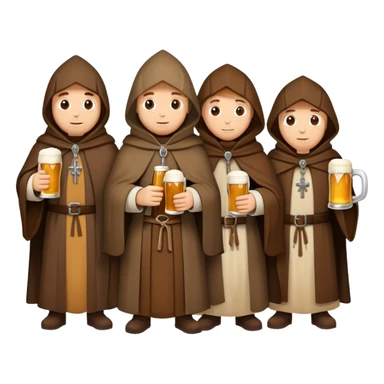 group of medieval pilgrims with cloaks and beer bottles sticker