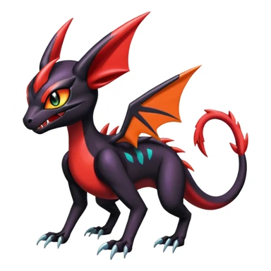 Colorful Cool Badass  Meloetta-Litten-Noivern-Salandit-Guilmon-Darkrai-Pokémon-Fakémon-fusion-hybrid-creature sticker