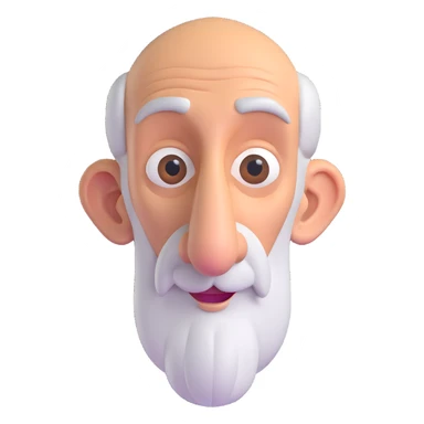 old man with a long nose modern 3D emoji look sticker