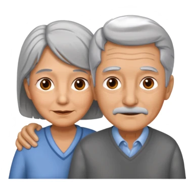 old couple that both have tan skin and grey hair  sticker