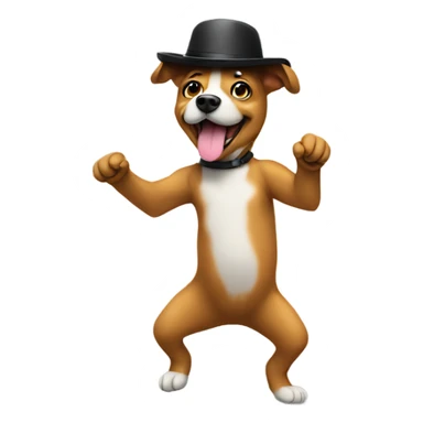 dog with hat on dancing sticker