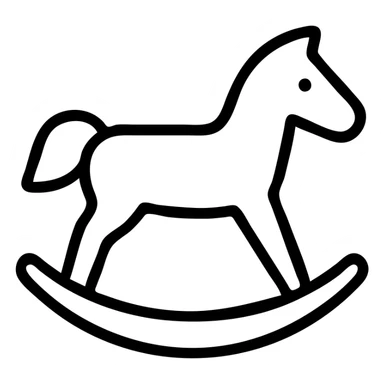 outlined rocking horse icon sticker