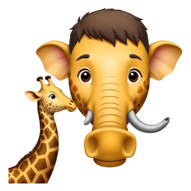 Guy with a giraffe neck, and an elephant nose sticker