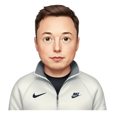 Elon mask wearing Nike fleece  sticker