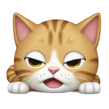 cat crying laying down sticker