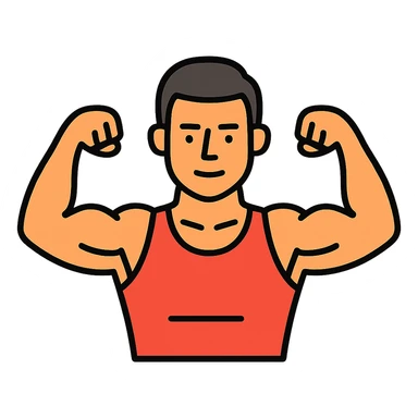  a very strong sportsman boasting his huge arm muscles sticker