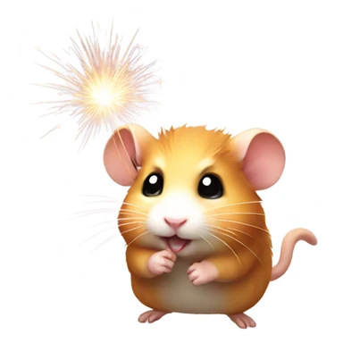 Hamster with sparkler sticker