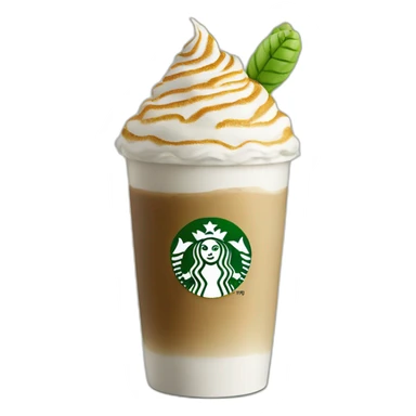 Starbuck latte coffe with caterpillar sticker