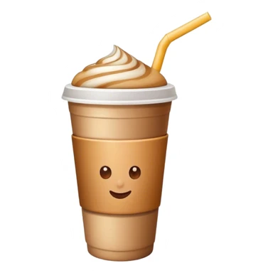 cup of coffee with a straw sticker