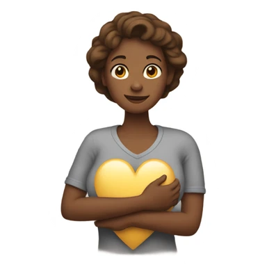 Mother holds her heart in her arm sticker