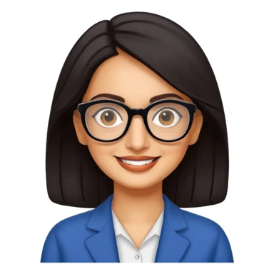 Seema anand with specs sticker