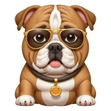 english bulldog tour guide with a whistle and sunglasses sticker