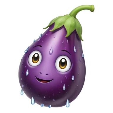 Eggplant with water droppalits sticker