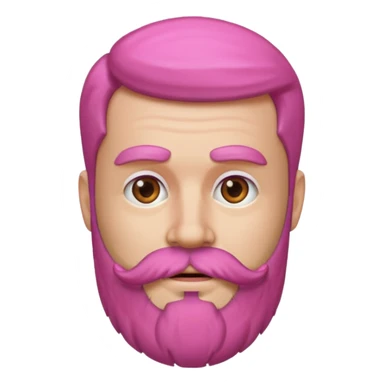 pink bearded man headshot sticker