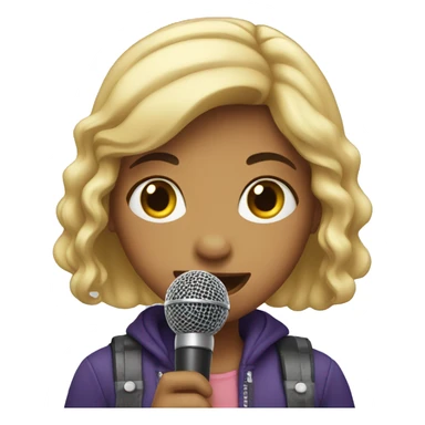 girl with microphone sticker