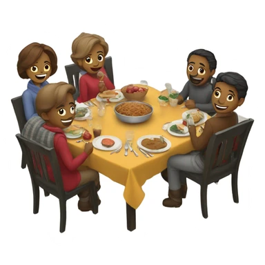 Family winter dinner sticker