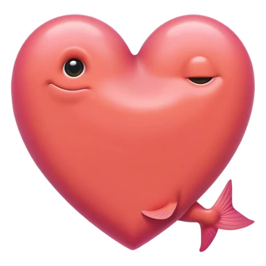Plain pink salmon heart sticker